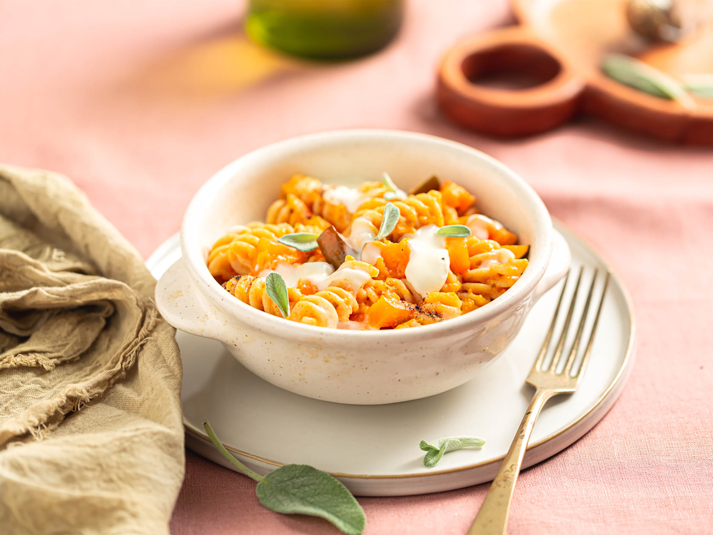 Pasta Integrale Con Zucca E Crescenza