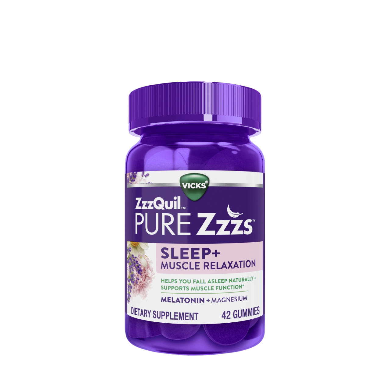 ZzzQuil PURE Zzzs Muscle Relaxation Melatonin Sleep Aid Gummies | ZzzQuil