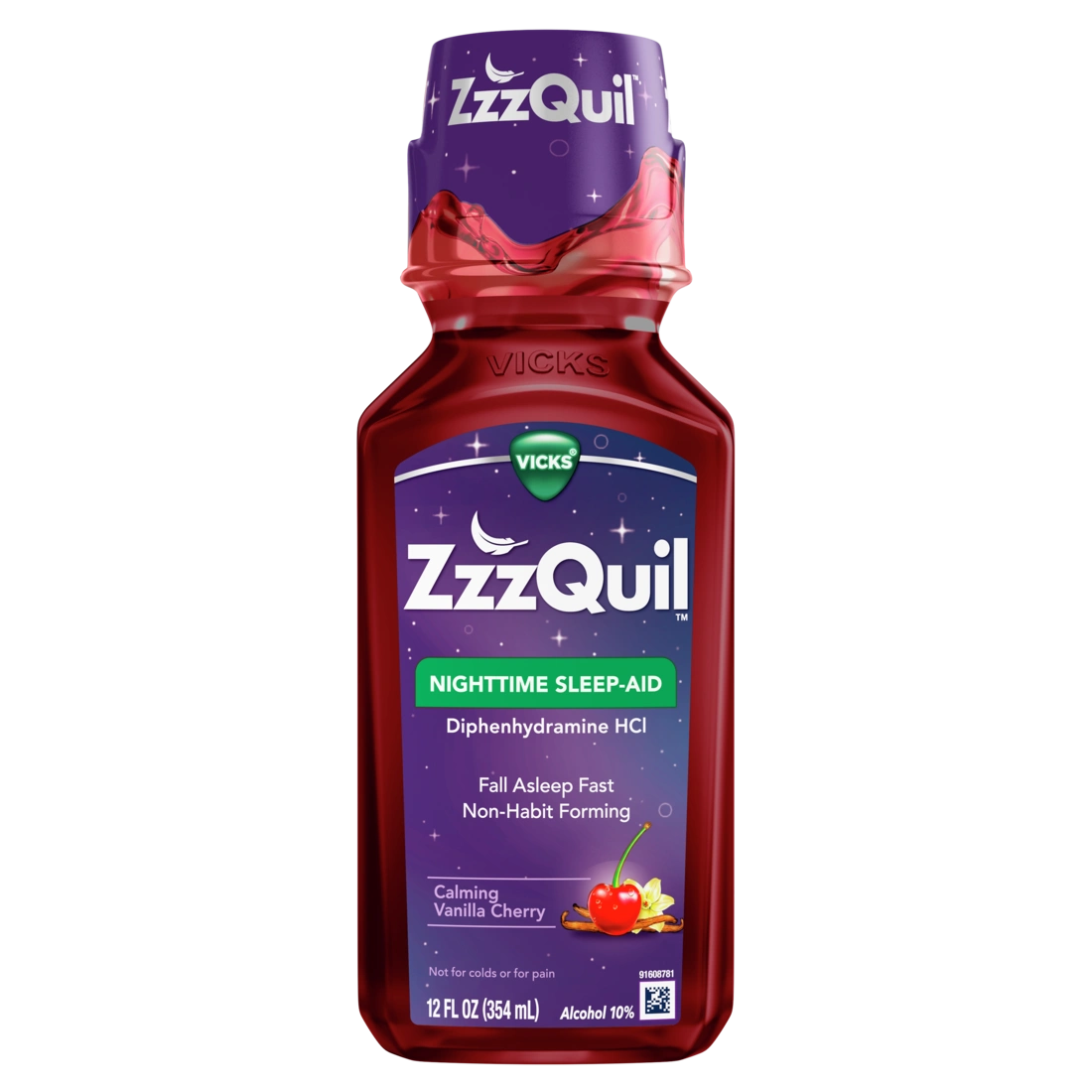 Non Habit Forming Liquid Sleep Aid with Cherry Flavor