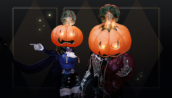 Two players wear the Halloween Mask Twitch Drop