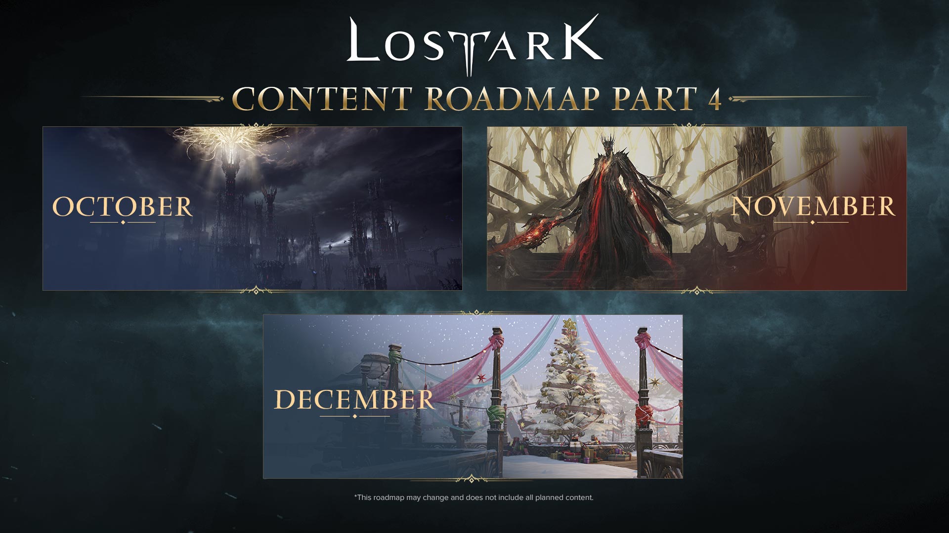 Lost Ark Content Roadmap Part 4, October, November and December key images.
