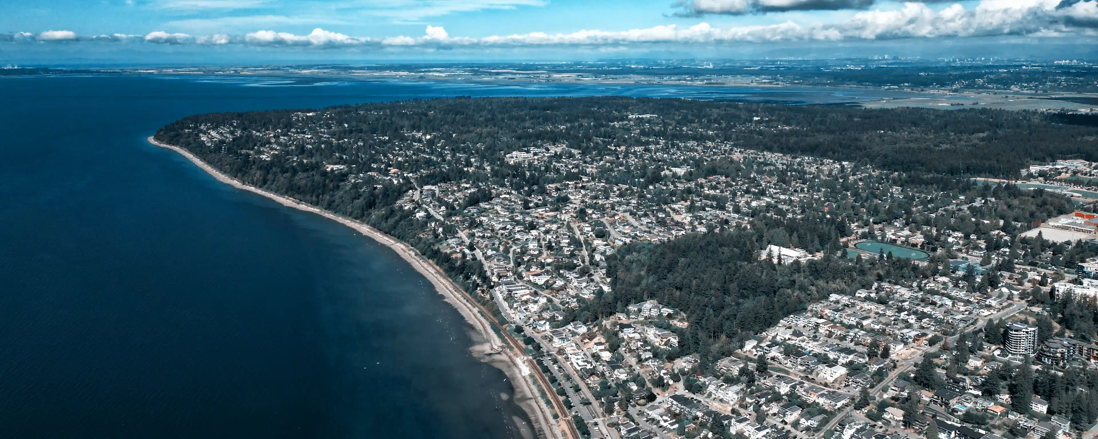Aerial view of White Rock, BC