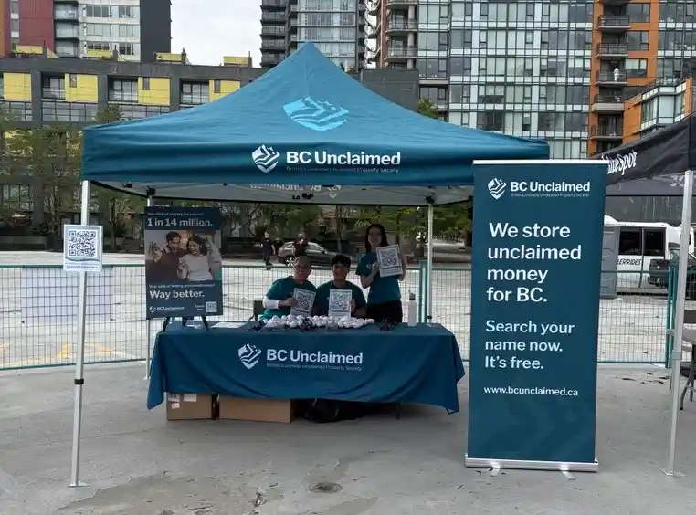BC Unclaimed booth at Lions tailgate