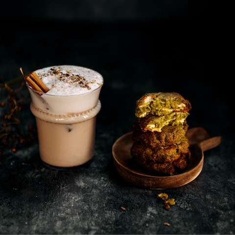 Recipes - Get cosy with this fragrant chai latte and matcha cookie with white chocolate chips