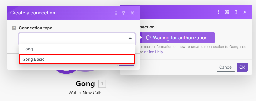 API call configuration in Make