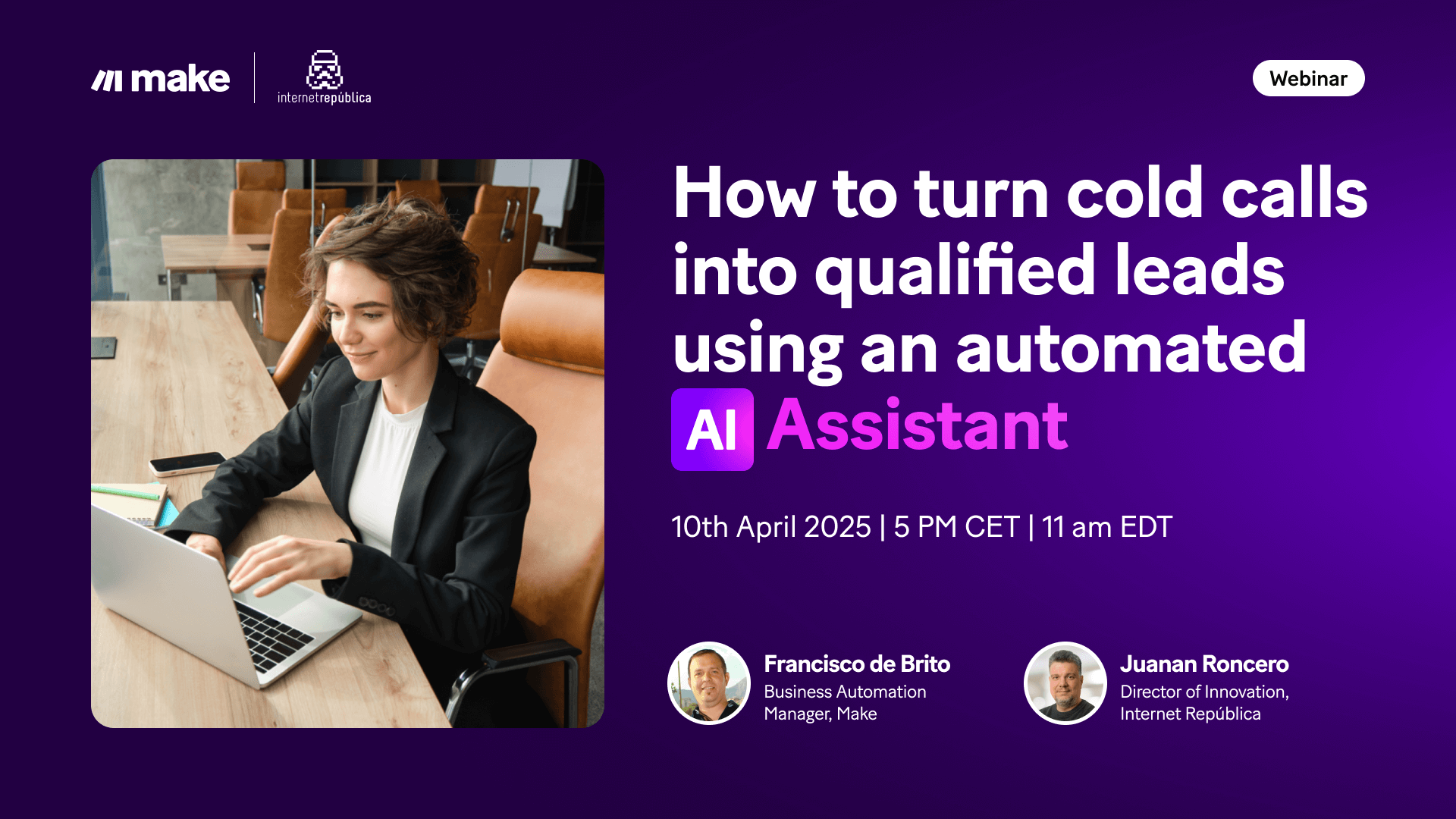 AI Assistant: Cold Calls to Leads Webinar | Make