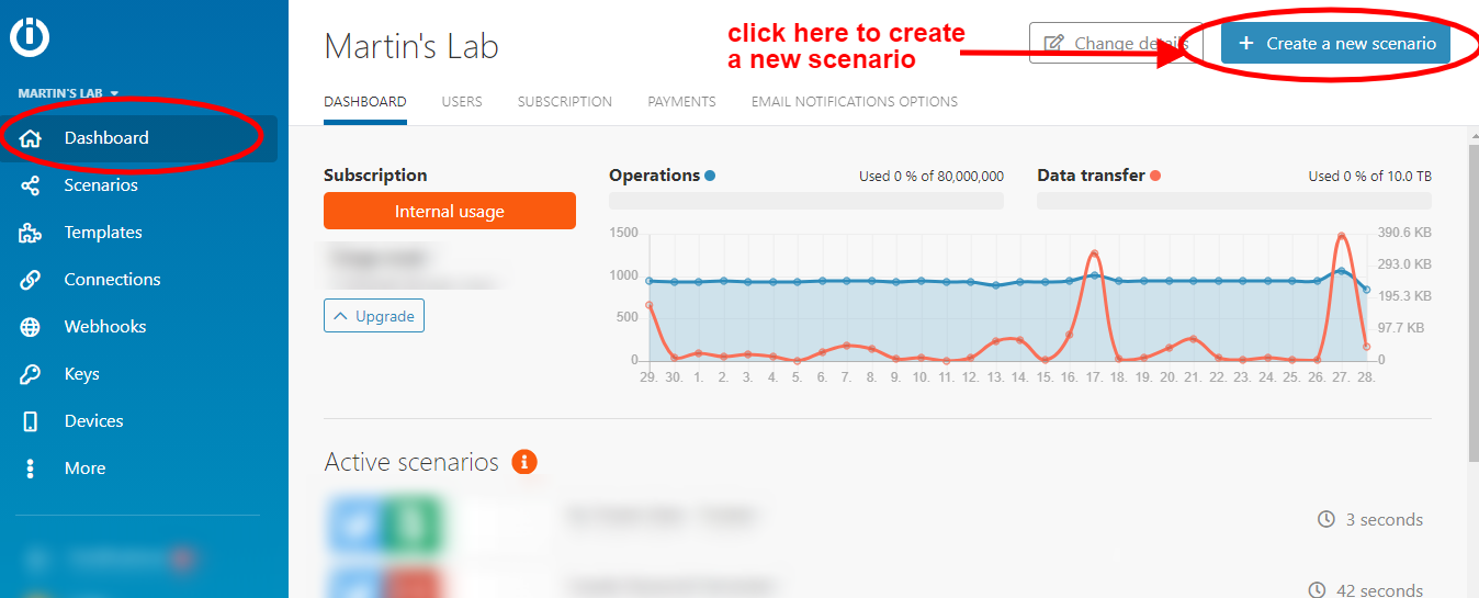 Creating a Make.com scenario