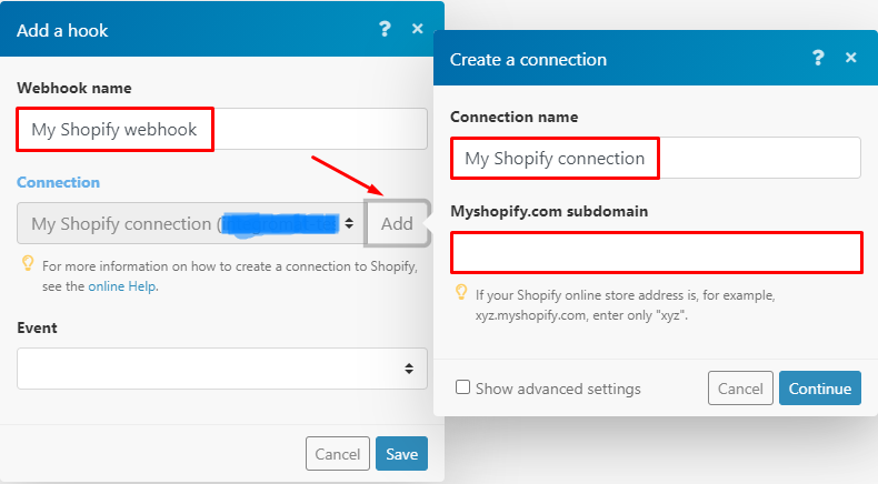 Webhook configuration in Make.com