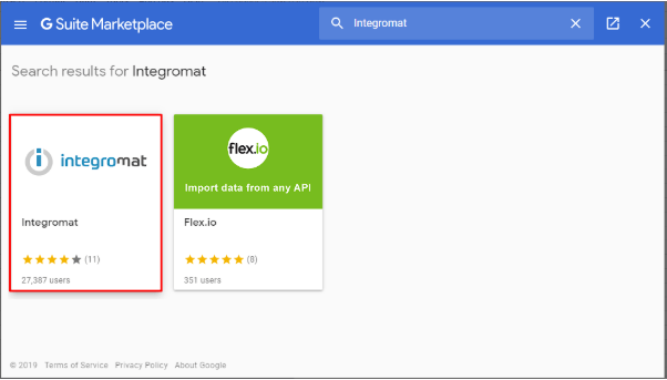 Search for Integromat in the Google Workspace Marketplace