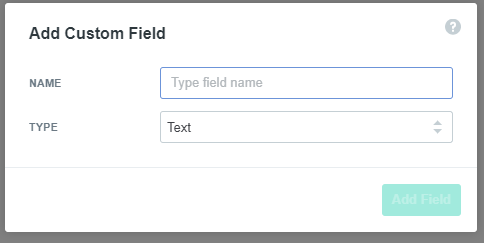 Dialog box for adding new custom fields in Autopilot