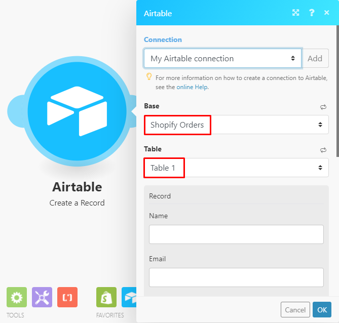 Airtable configuration in Make.com