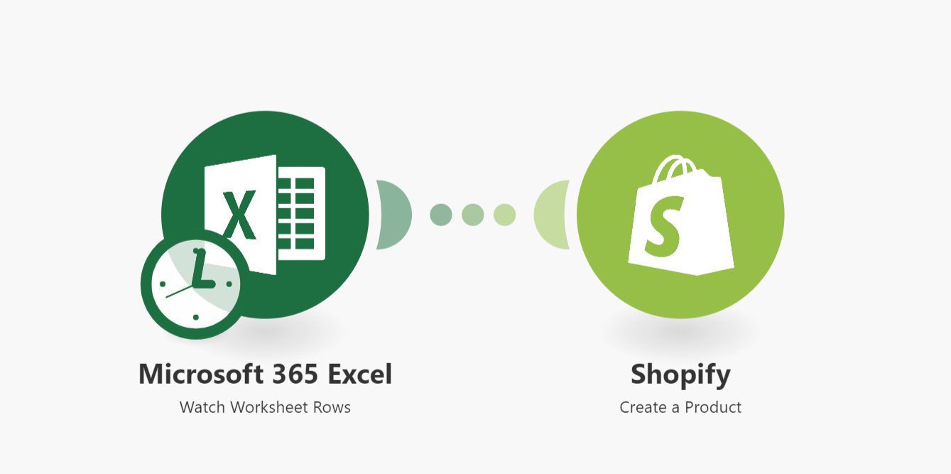 Shopify product import from Excel automation flow