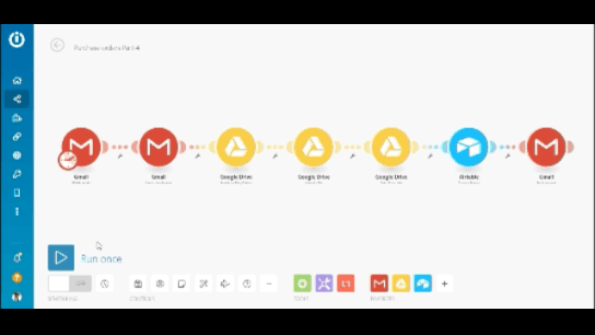 Make.com scenario execution in progress