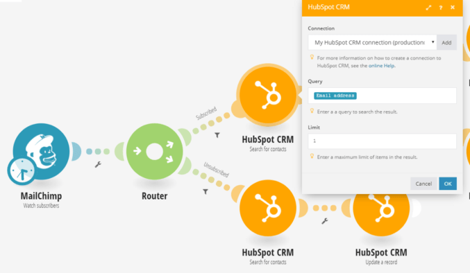 HubSpot update or create contact logic