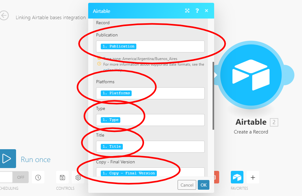 Selecting record data to copy in Airtable