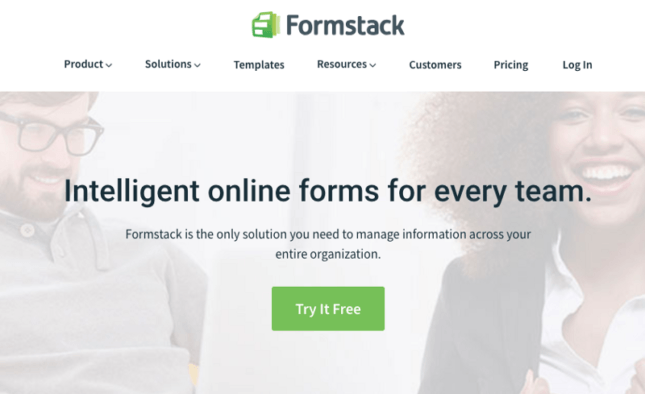 Formstack interface showing form creation options