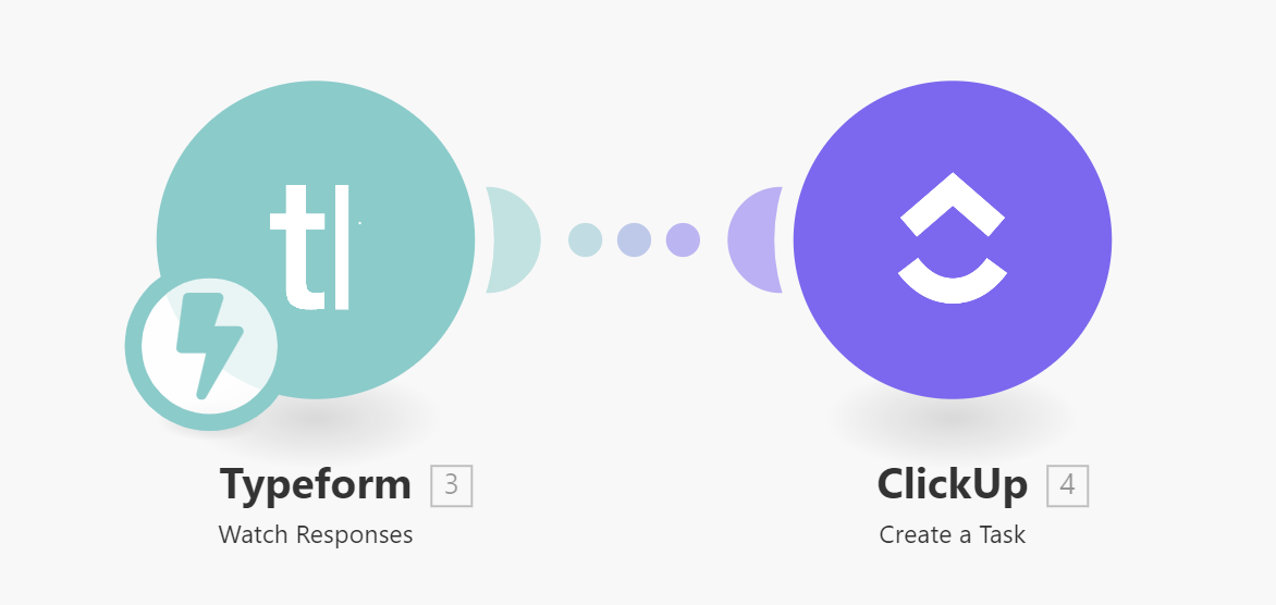 Typeform to ClickUp integration workflow diagram