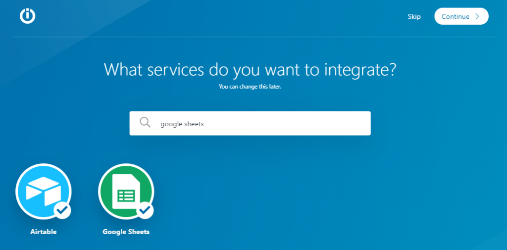 Make interface showing Airtable and Google Sheets modules