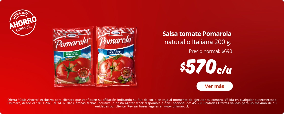 BH CAT DESKTOP OFERTA Salsa tomate Pomarola 200 g DESCUENTO