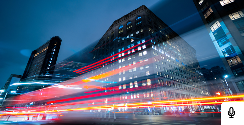 Podcast - City Street Traffic Light Trails Night