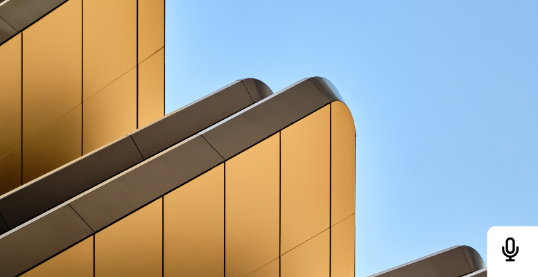 Podcast - Modern Architecture Golden Facade Curved Rooflines