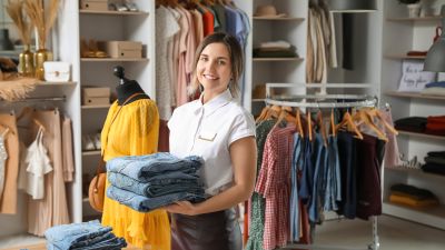 Girl working in retail