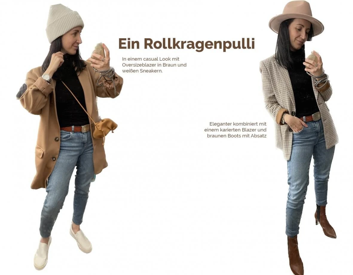 Ein schwarzer Rollkragenpulli - viele Looks Shoelove Deichmann