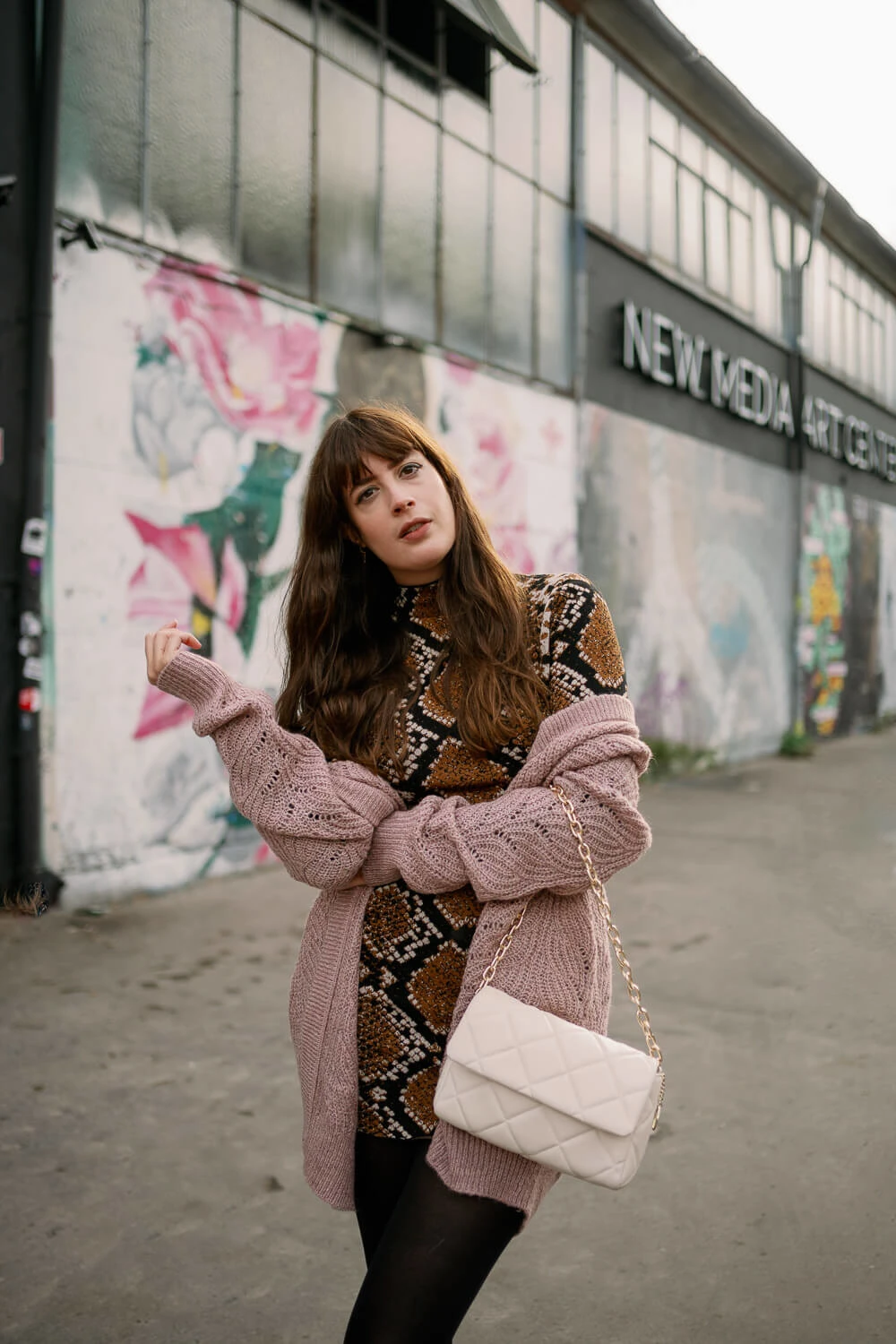 Animalprint Kleid kombiniert für den Herbst