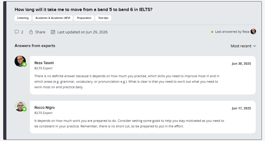 Article Para 5 - How to improve from IELTS Band 5 to Band 6 - Screenshot - Global