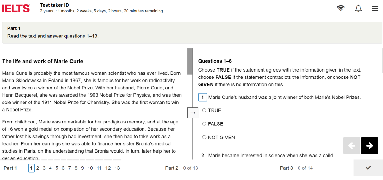 Reading sample question - Japan 