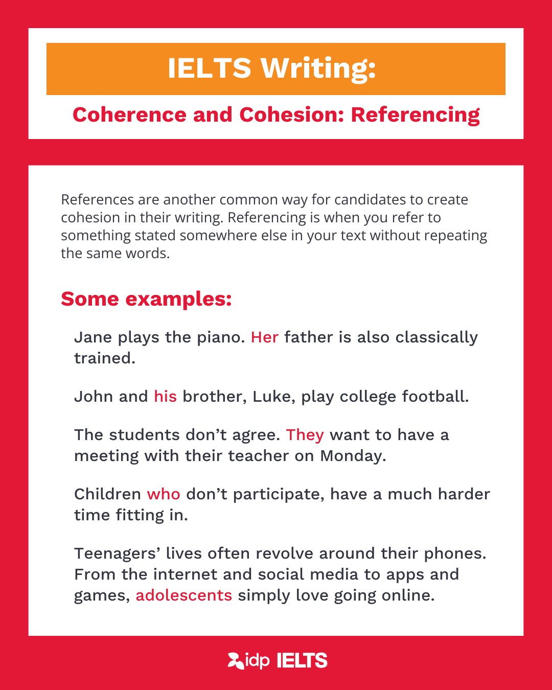 Coherence and Cohesion Referencing - infographic