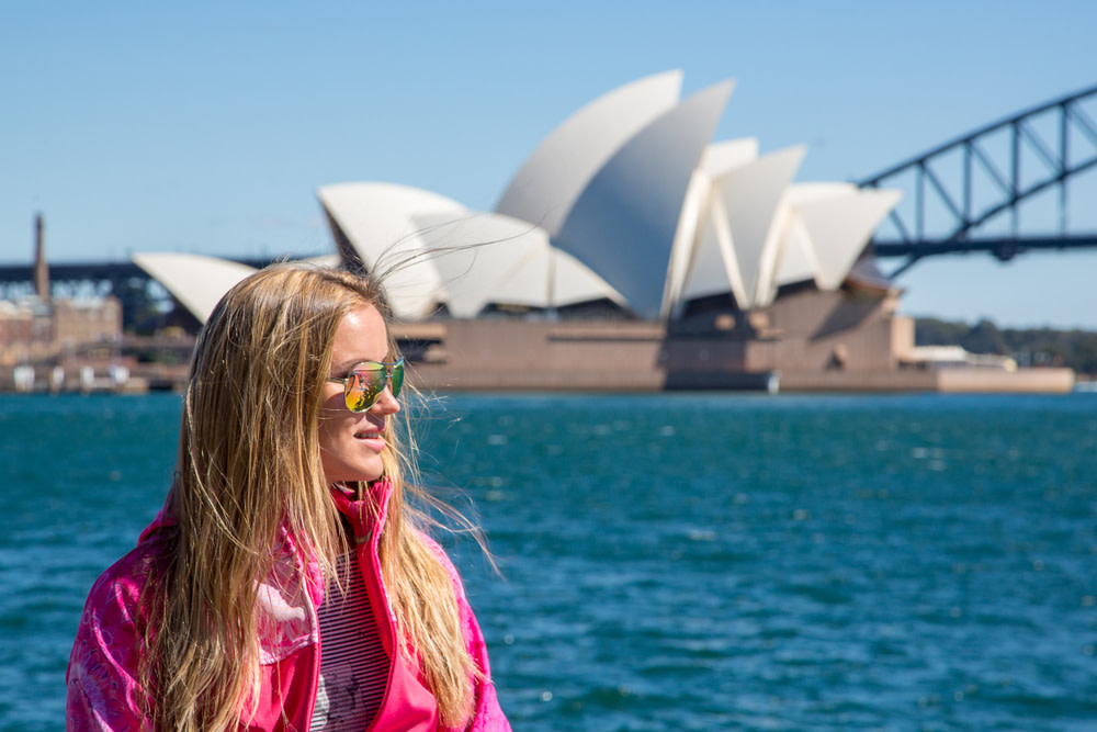 Young girl at Sydney Opera house