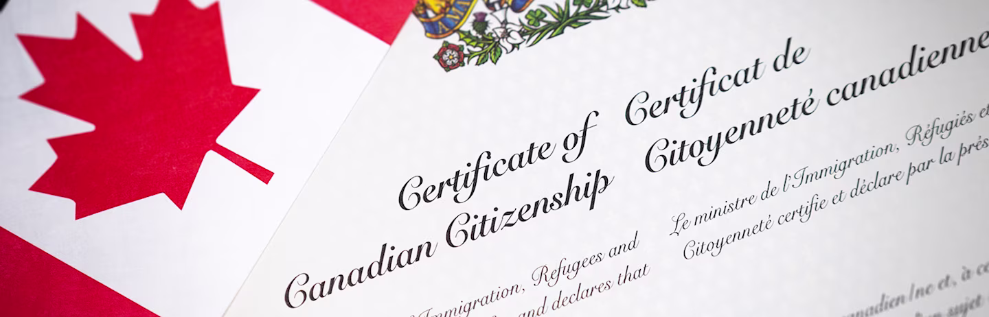 IELTS for Canadian Citizenship Certificate with Canadian Flag