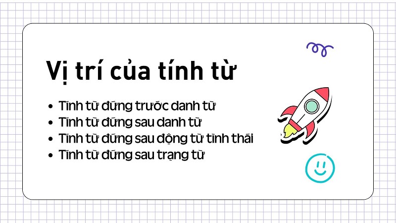 vị trí của tính từ