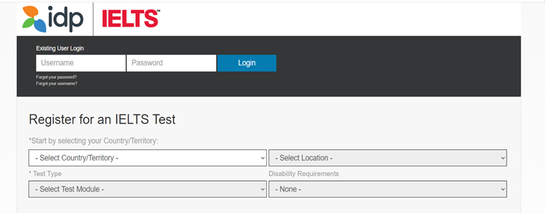 IELTS login step 3