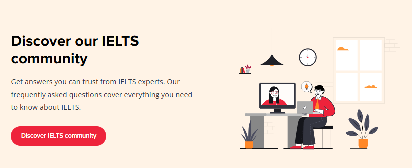 IELTS Community banner in IELTS Prepare Hub