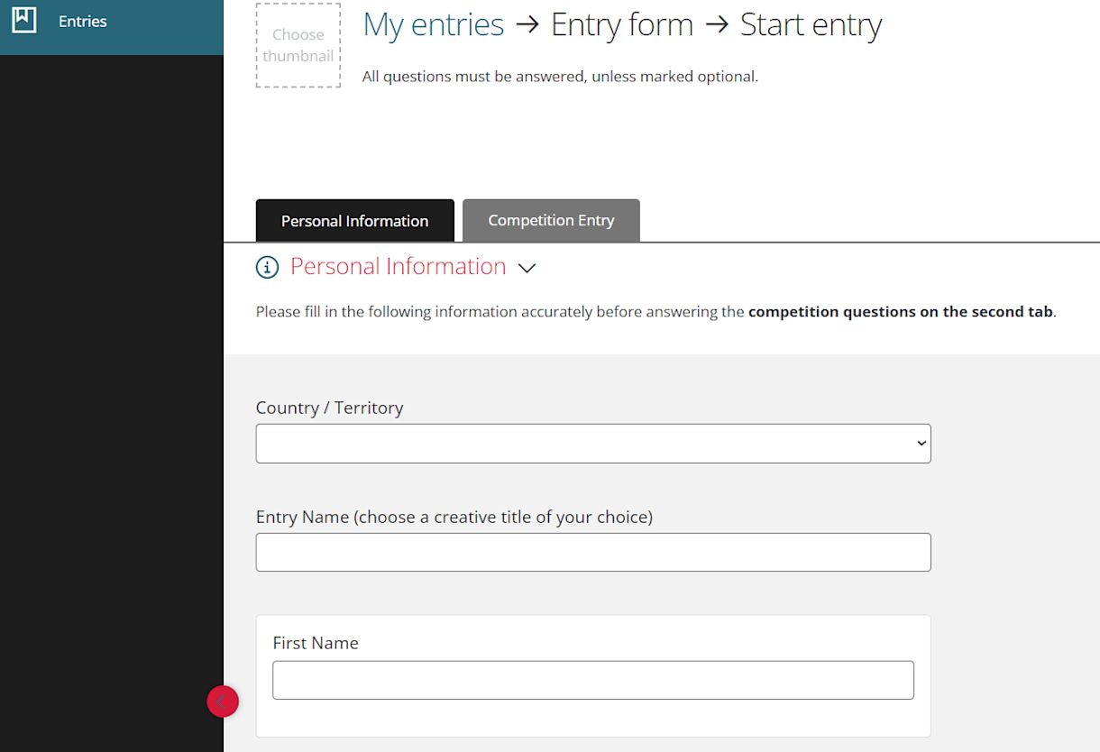 Apply for IELTS Future Award Step Two