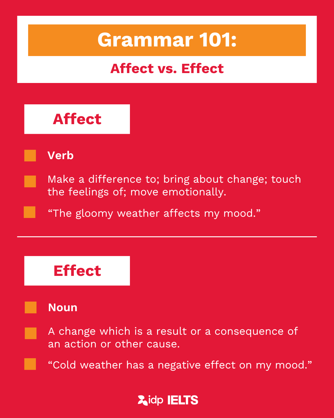 Affect vs. Effect - infographic