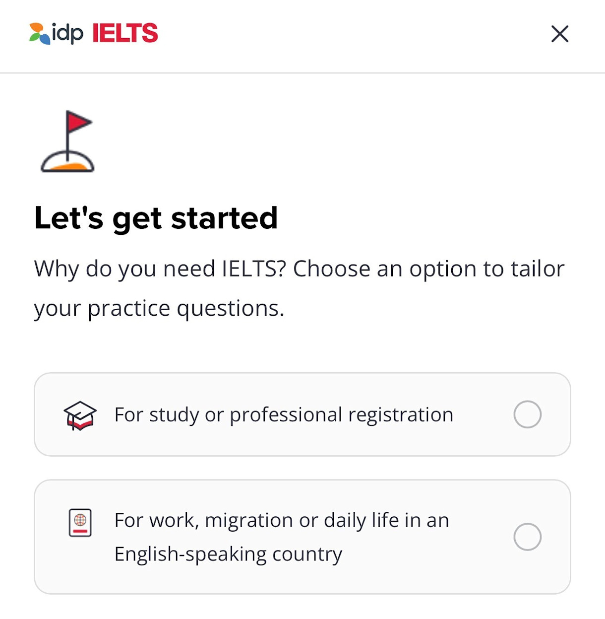 Let's get started - English self-assessment tool - Global
