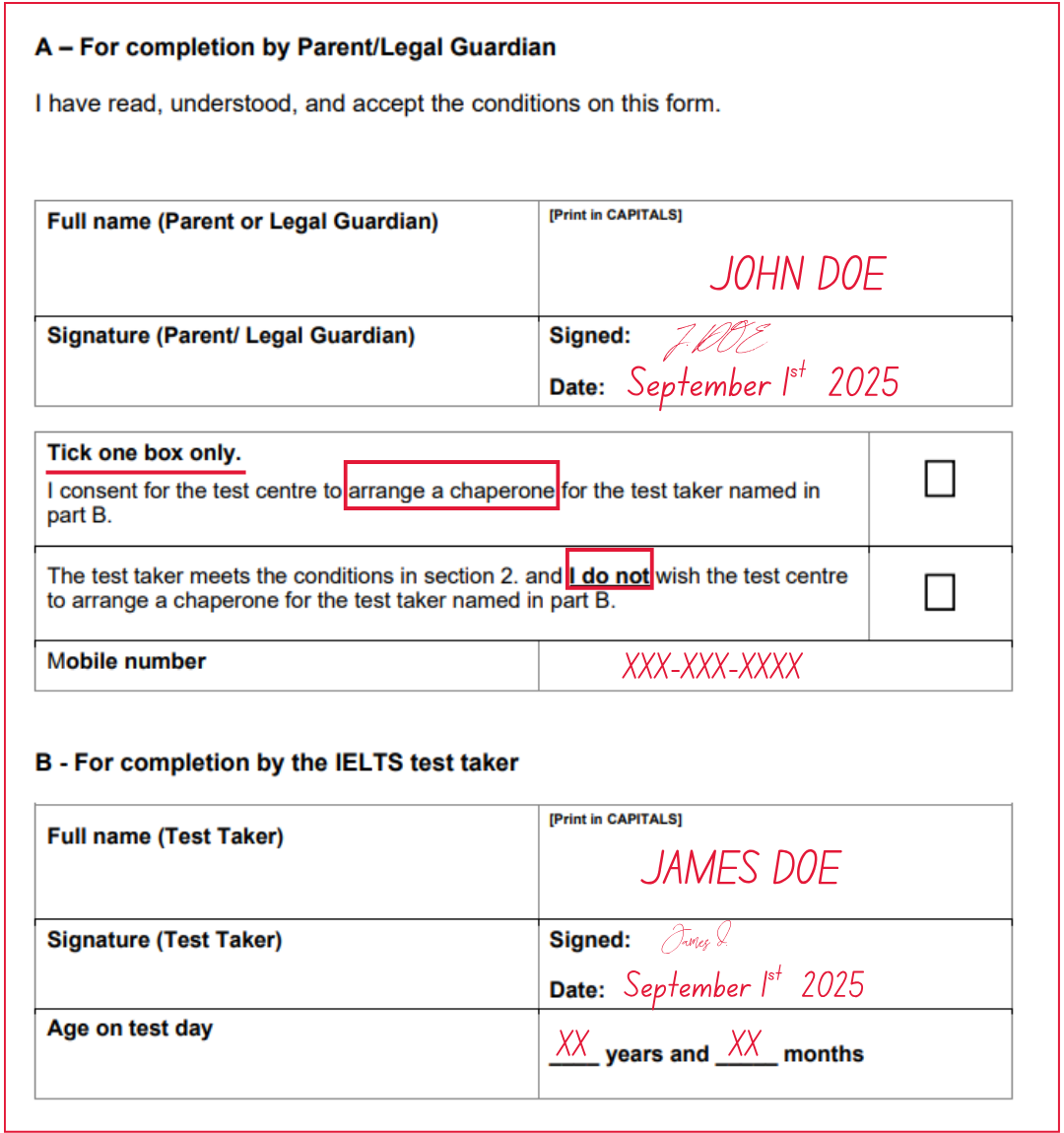 how to fill consent form - Thailand