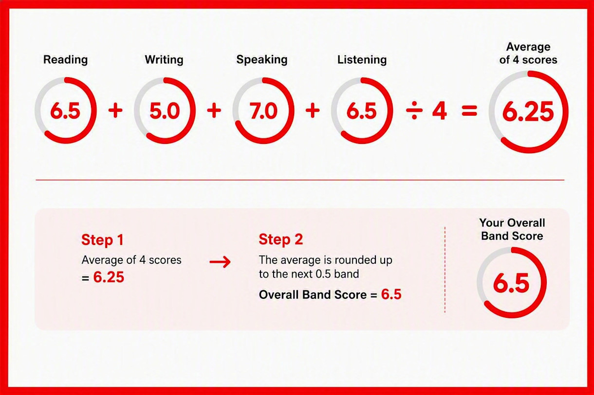 How IELTS band scores are calculated