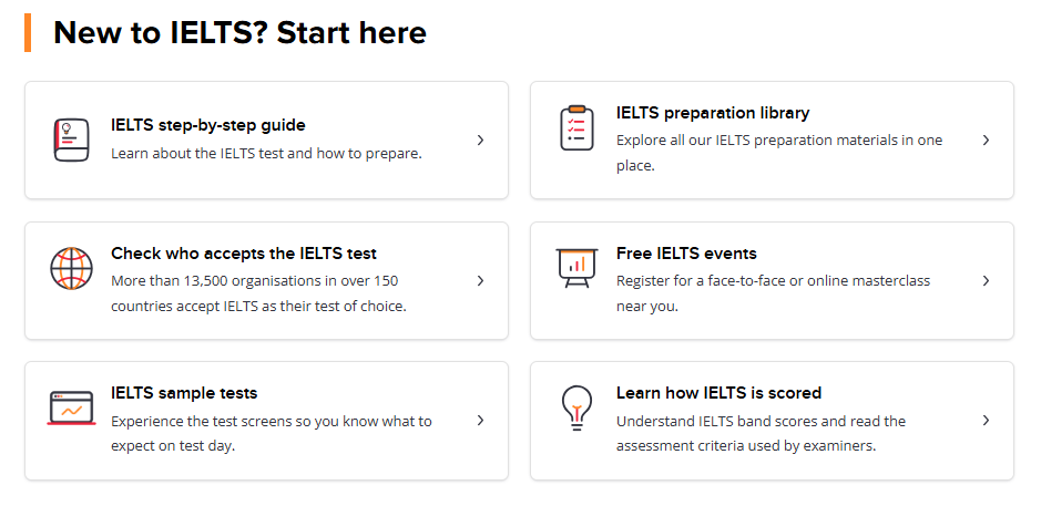 Image - New to IELTS Start here menu