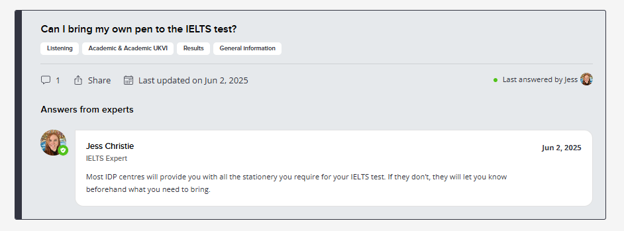 FAQ #1: Can I bring my own pen to the IELTS test?