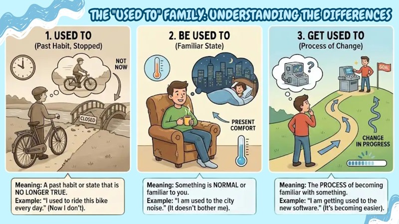 cấu trúc used to ving