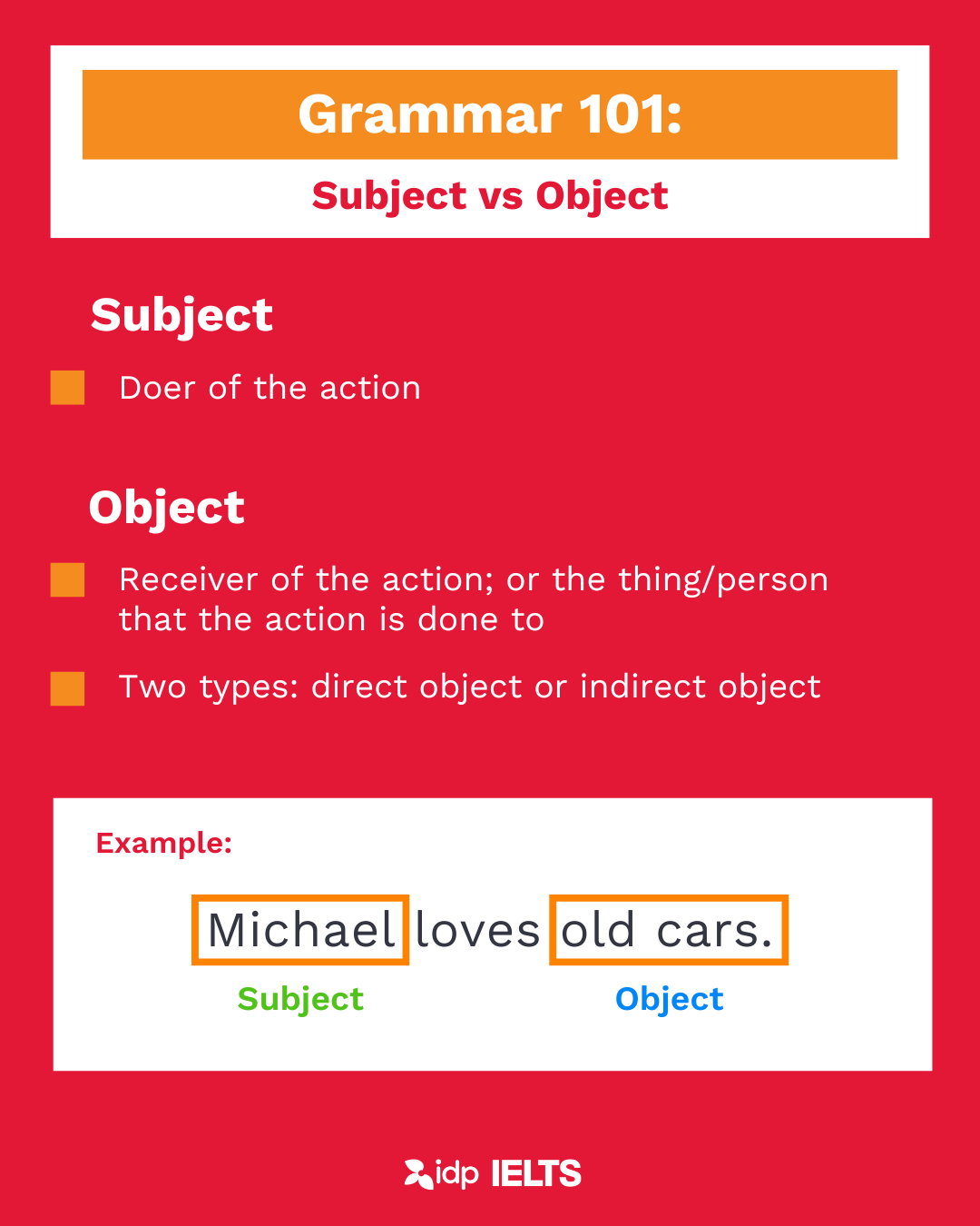 Subject vs Object - infographic