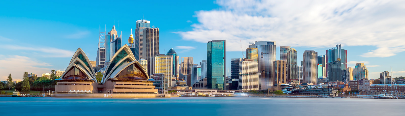 Australia with Harbour Bridge during twilight blue hour.