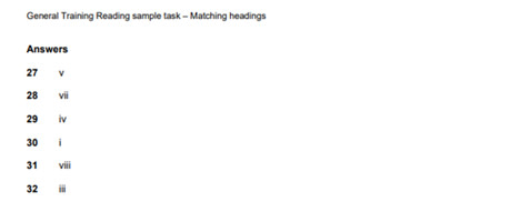 general training reading sample answer