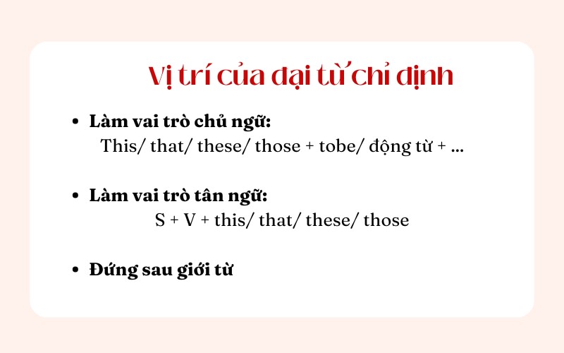 cách dùng đại từ chỉ định