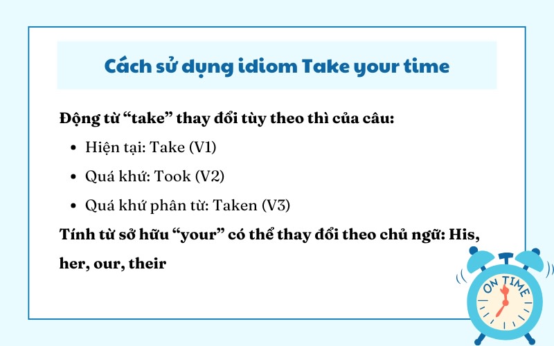 Cách sử dụng idiom Take your time