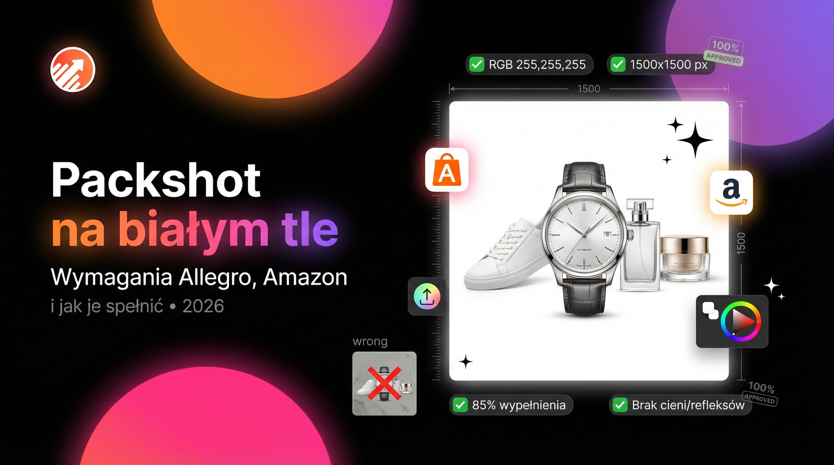 Packshot na białym tle — wymagania Allegro, Amazon i jak je spełnić [2026]